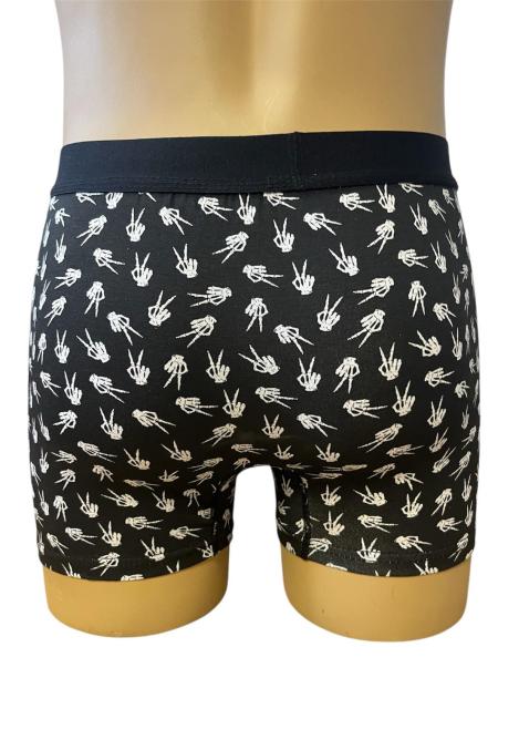 Boxeri de barbati veseli ,imprimeu mana schelet ,culoare negru ,En-gros